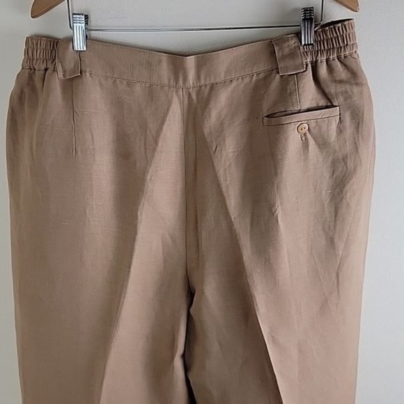 Giorgio Sant' Angelo Women's Linen Blend Trouser Tapered color Tan Plus size 22 - Picture 6 of 8